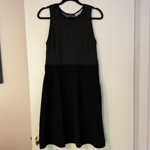 LOFT  Black and grey zip back Sleeveless Dress